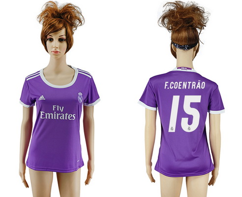 2016-17 Real Madrid #15 F.COENTRAO Away Soccer Women's Purple AAA+ Shirt