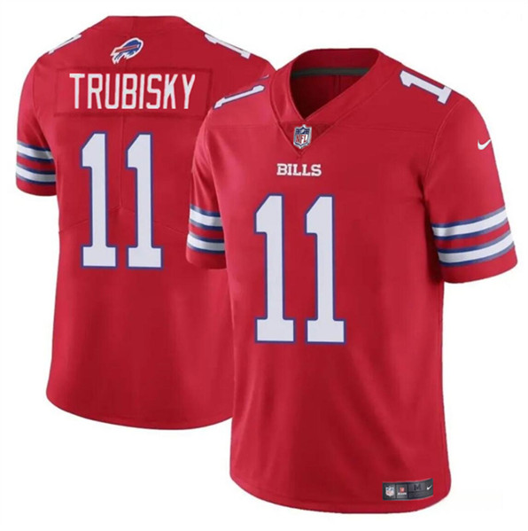 Men's Buffalo Bills #11 Mitch Trubisky Red Vapor Untouchable Limited Football Stitched Jersey