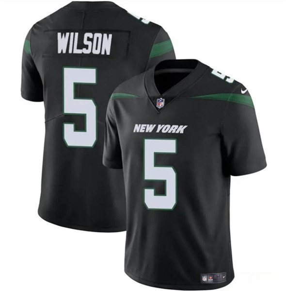Men's New York Jets #5 Garrett Wilson Black Vapor Untouchable Limited Football Stitched Jersey