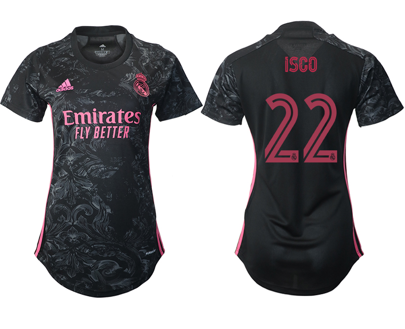 Women's 2020-21 Real Madrid  away aaa version 22# ISCO soccer jerseys